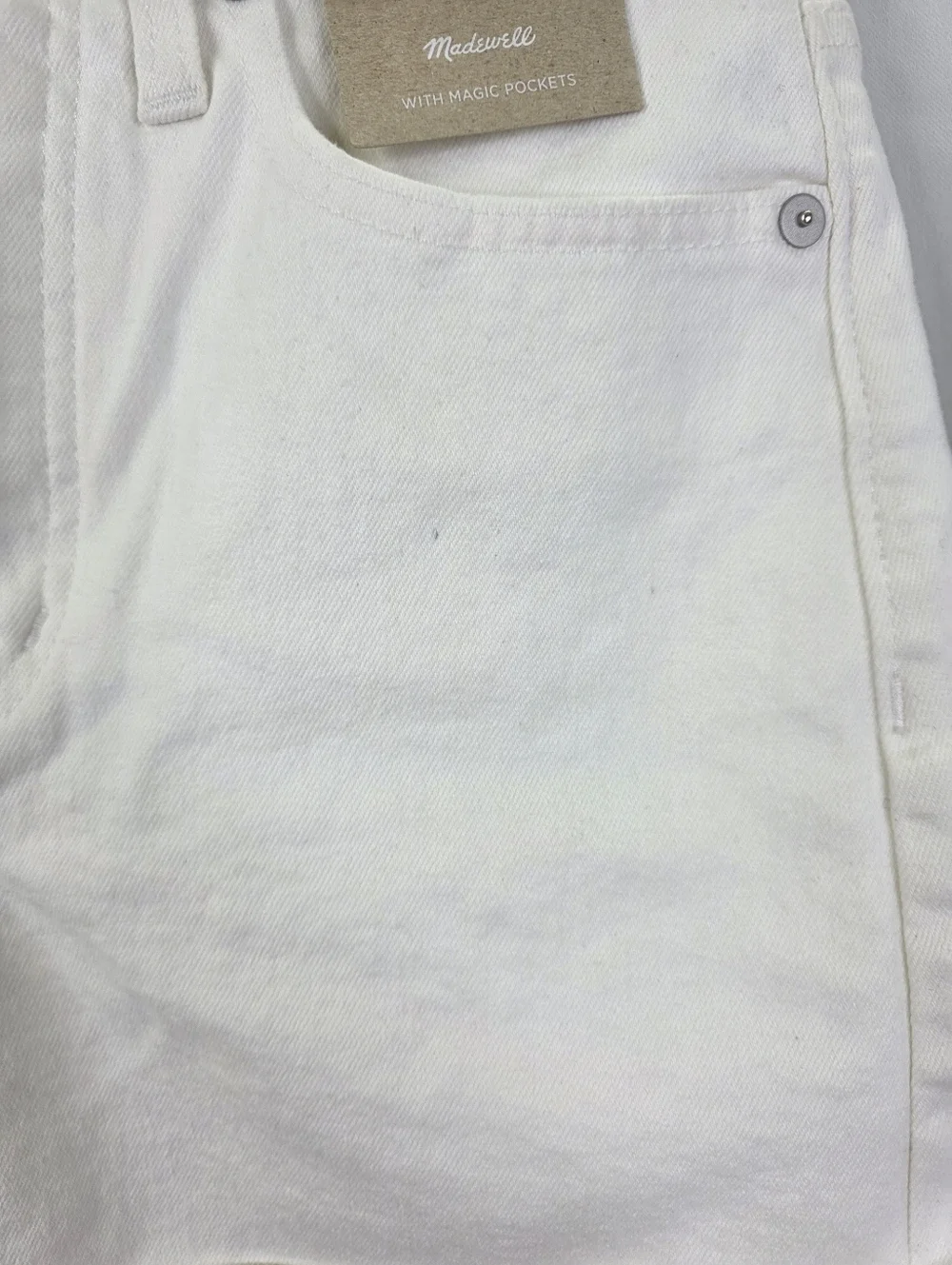 NEW‎ Madewell Women's Size 25 High Rise Denim Shorts White Fitted Cuffed Cotton